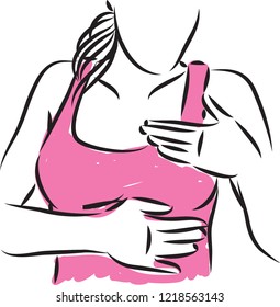 WOMAN BREAST EXAMEN vector illustration
