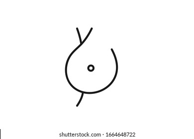 Aislamiento vectorial del icono de mama femenino 