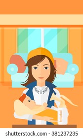 Woman with breast pump.