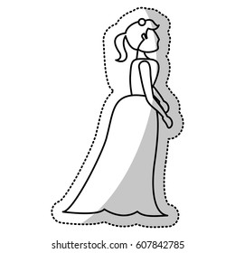 woman bride wedding outline