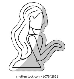 woman bride wedding outline