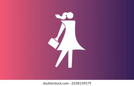 woman with a briefcase  businesswoman holding a briefcase on white background