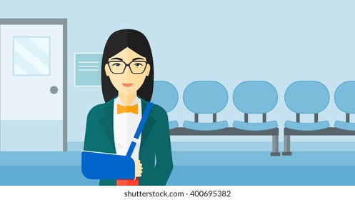 Woman with broken arm.