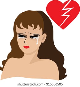 Woman broken heart, heartbreak