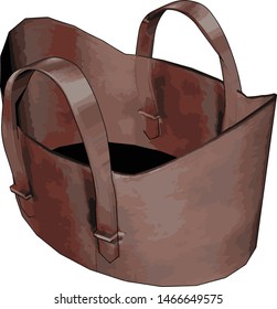 Woman brown bag, illustration, vector on white background.