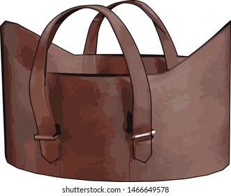 Woman brown bag, illustration, vector on white background.