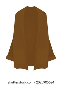 Woman brown cardigan. vector illustration