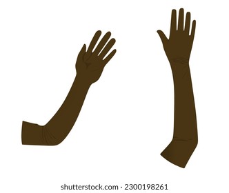 Woman brown elegant gloves. vector