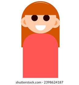 woman with brown hair with bangs and red clothes