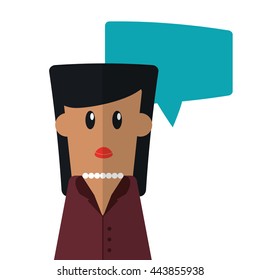 woman and bubble icon. People design. Vector graphic