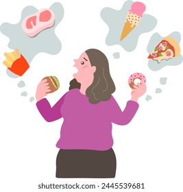 A woman with bulimia who gained weight by eating too much