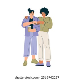 Woman Bumping Fists as Successful Partnership and Teamwork Gesture Vector Illustration