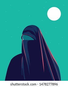 a woman with burqo or niqab