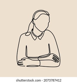 woman business oneline continuous single line art