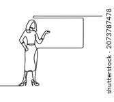 woman business presentation oneline continuous single line art