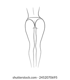 woman butt legs black and white drawing