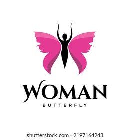 Woman Buttefly Logo Design Vector Stock Vector (Royalty Free ...