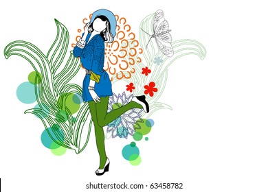 woman and butterfly