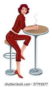 woman in cafe