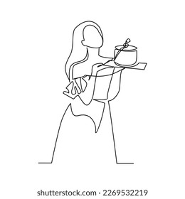 Woman with cake vector illustration