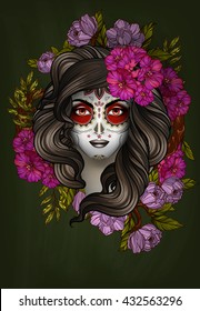 Woman with calavera makeup. Day of the Dead (Dia de los Muertos) concept