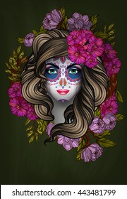 Woman with calavera makeup. Day of the Dead (Dia de los Muertos) concept