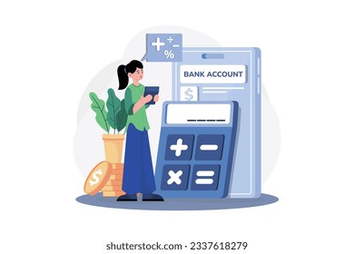 Woman Calculating Left Balance In Account