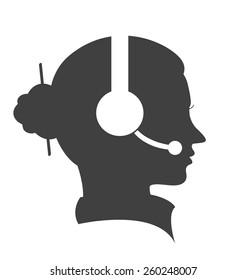 Woman Call Center Vector Icon