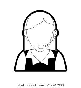woman call center vector illustration