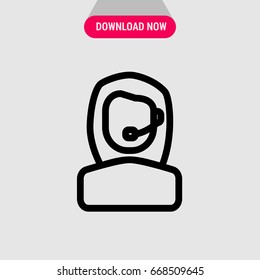 Woman call operator vector icon, Female operator symbol. Simple, modern flat vector illustration for mobile app, website or desktop app 