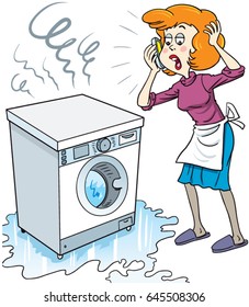 woman calling plumber