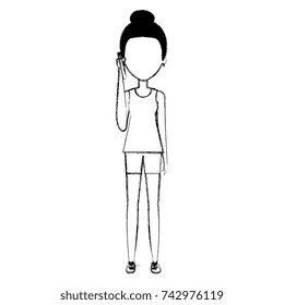 woman calling with smartphone