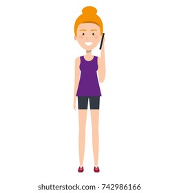 woman calling with smartphone