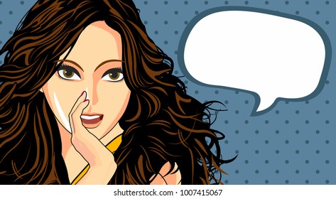 Woman calling. Vector illustration