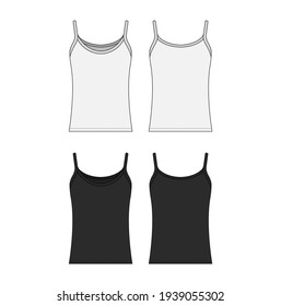 Woman camisole dress template illustration set