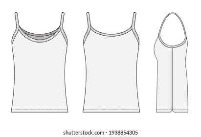 Woman camisole dress template vector illustration