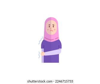 a woman can not move the right side of her body. the right side of the body cannot be moved and feels numb. symptoms of hemiplegia, stroke, paralysis, and tingling. health problems. vector character