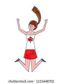 woman in canadian celebration