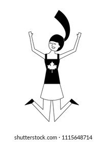 woman in canadian celebration