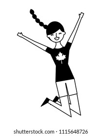 woman in canadian celebration