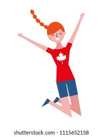 woman in canadian celebration