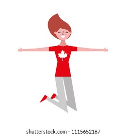 woman in canadian celebration