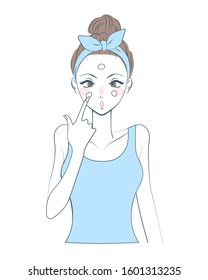 Woman care her face, beauty, healthy, lifestyle,