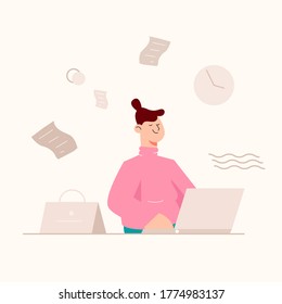 woman career work on business