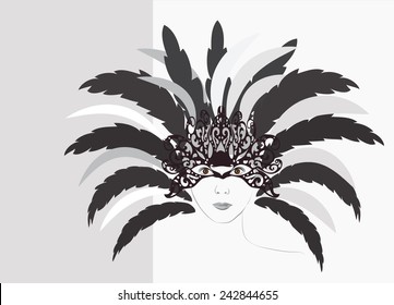 Woman in Carnival mask vector.