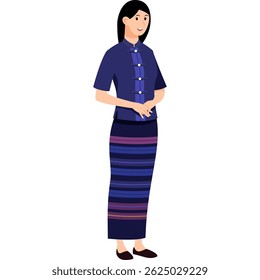 woman cartoon Asian character modern style avatar for social media, website, app, brochure, flyer and presentation design, etc.