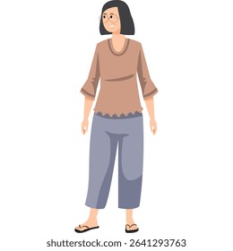 woman cartoon Asian character modern style avatar for social media, website, app, brochure, flyer and presentation design, etc.