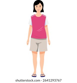 woman cartoon Asian character modern style avatar for social media, website, app, brochure, flyer and presentation design, etc.