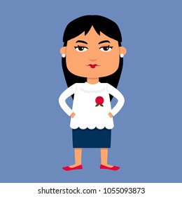 Woman cartoon character vector illustration
