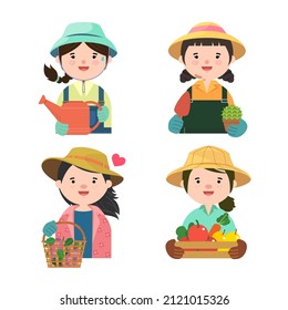 Woman cartoon character wearing apron and homemade bakery.